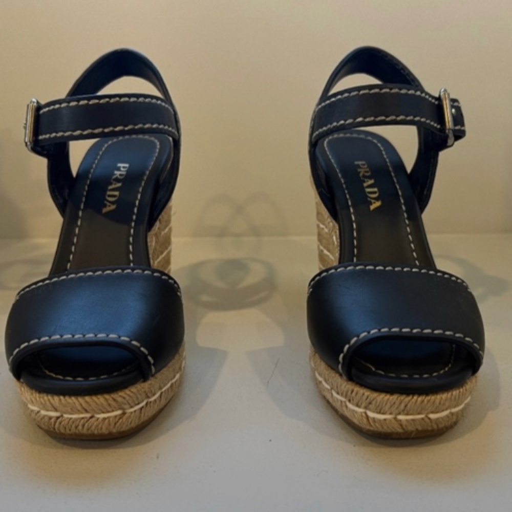 Prada wedges, black, size 7
